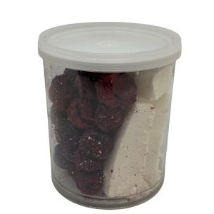 Freeze dried (lyophilized) coconut with cherries