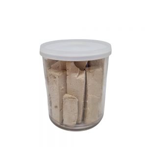 Freeze dried (lyophilized) oat ice cream with hazelnuts